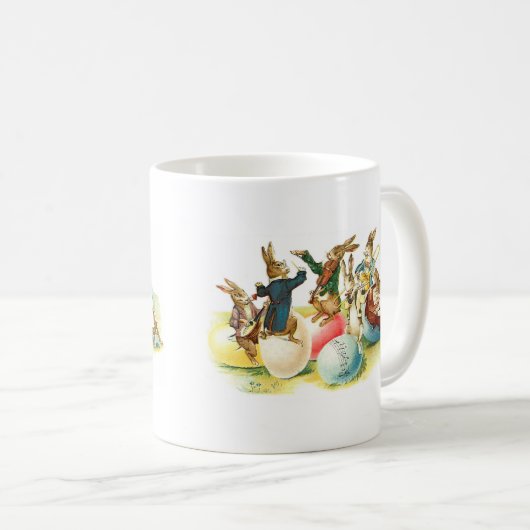 イースターバニーコンサートヴィンテージ コーヒーマグカップ (正面右)