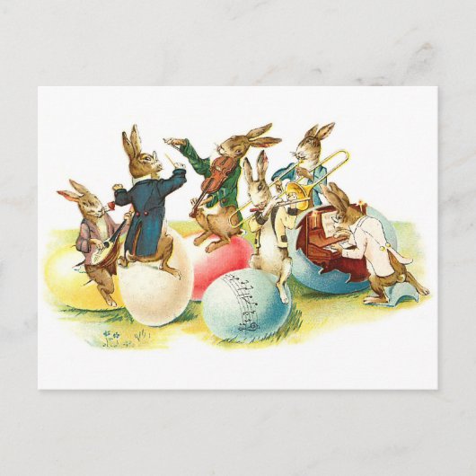 イースターバニーコンサートヴィンテージ シーズンポストカード (正面)