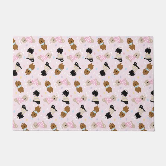 イースターバニーゴールデンドールドッグス ドアマット (正面)