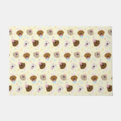 イースターバニーゴールデンレトリバーパターン ドアマット (正面)