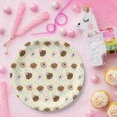 イースターバニーゴールデンレトリバーパターン ペーパープレート (パーティー)