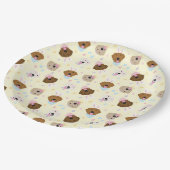 イースターバニーゴールデンレトリバーパターン ペーパープレート (アングル)