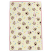 イースターバニーゴールデンレトリバーパターン ミディアムペーパーバッグ (正面)