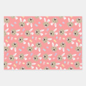 イースターバニーゴールデンレトリバーパターン ラッピングペーパーシート (正面2)