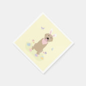 イースターバニーゴールデンレトリバー スタンダードカクテルナプキン (角)