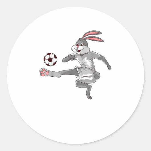 イースターバニーサッカーラビットサッカー ラウンドシール (正面)