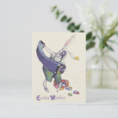 イースターバニーシックバスケット色の卵 シーズンポストカード (スタンド正面)