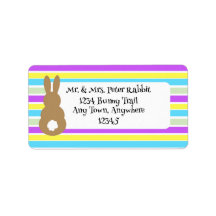 イースターバニーシルエット差出人住所ラベル