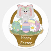 イースターバニーステッカー封筒用シールイースターレター ラウンドシール (正面)