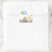 イースターバニーステッカー スクエアシール (バッグ)