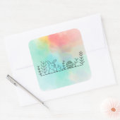 イースターバニーステッカー スクエアシール (封筒)