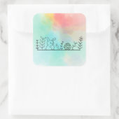 イースターバニーステッカー スクエアシール (バッグ)