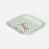 イースターバニーストライプの紙プレート ペーパープレート (傾斜あり)