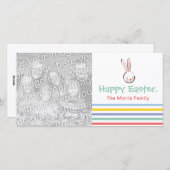 イースターバニーストライプズの写真カード シーズンカード (正面/裏面)