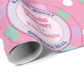 イースターバニースペシャルデリバリピンクグリッター ラッピングペーパー (ロールコーナー)