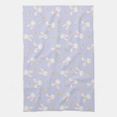 イースターバニーズアンドキャロツラベンダー春 キッチンタオル (縦)