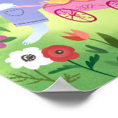 イースターバニーズアンドシックアートプリント ポスター (角)