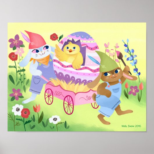 イースターバニーズアンドシックアートプリント ポスター (正面)