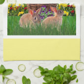 イースターバニーズインザガーデン/春休日 キッチンタオル (折り畳み)