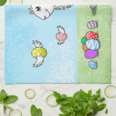イースターバニーズエッグ狩り キッチンタオル (折り畳み)