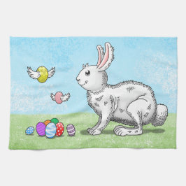 イースターバニーズエッグ狩り キッチンタオル