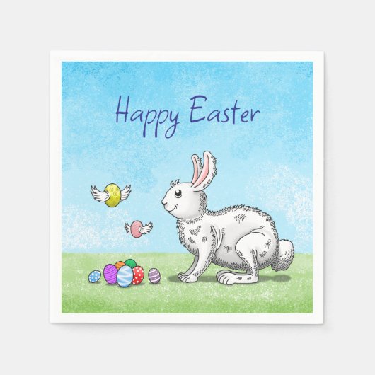 イースターバニーズエッグ狩り スタンダードカクテルナプキン (正面)