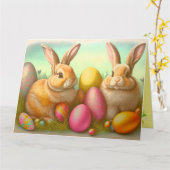 イースターバニーズオンザグラスコレクション カード (黄色い花)