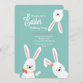 イースターバニーズバースデーパーティー 招待状 (正面/裏面)