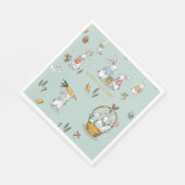 イースターバニーズパターンエッグとニンジン狩りカスタム スタンダードランチョンナプキン (角)