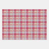 イースターバニーズブラックとホワイトのピンクとグリーン ラッピングペーパーシート (正面2)