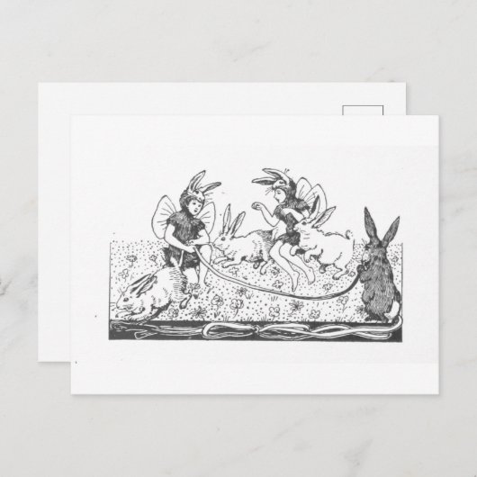 イースターバニーズヴィンテージブックイラストレーション ポストカード (正面/裏面)