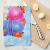 イースターバニータオル キッチンタオル (四つ折り)