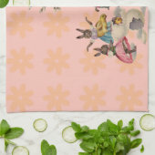 イースターバニーチキンバニーエッグ キッチンタオル (折り畳み)