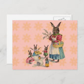 イースターバニーチキンバニーエッグ シーズンポストカード (正面/裏面)