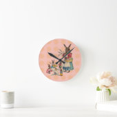 イースターバニーチキンバニーエッグ ラウンド壁時計 (ホーム)