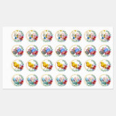 イースターバニーチックエッグバスケットフローラリースセット ラベル (シート)