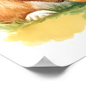 イースターバニーチャーチウォーターカラースケッチ ポスター (角)