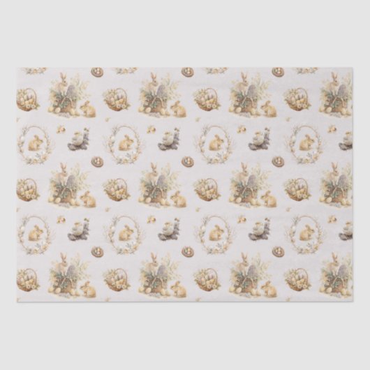 イースターバニーティッシュペーパー 薄葉紙 (正面)