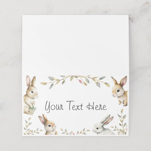 イースターバニーテーマ折り畳み座席表 プレイスカード (外部開封)