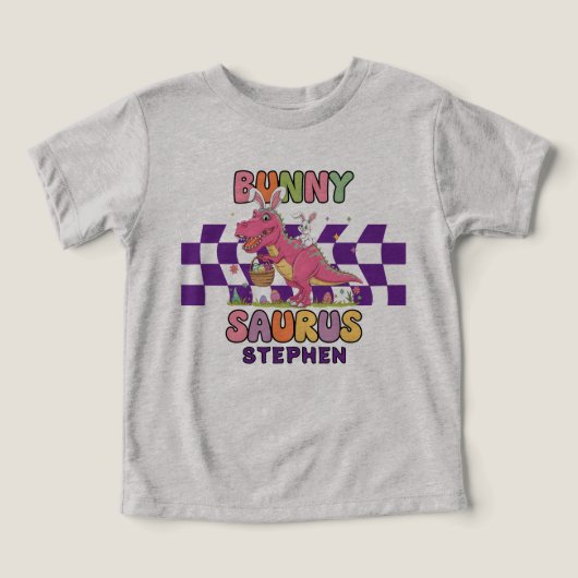 イースターバニーディノサウルス幼児Tシャツ (デザイン正面)