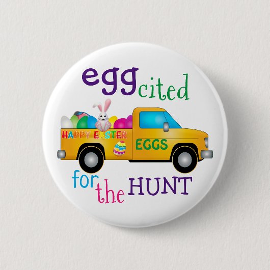 イースターバニートラックボタン狩りのために引用された卵 缶バッジ (正面)