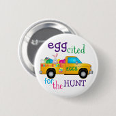 イースターバニートラックボタン狩りのために引用された卵 缶バッジ (正面&裏面)