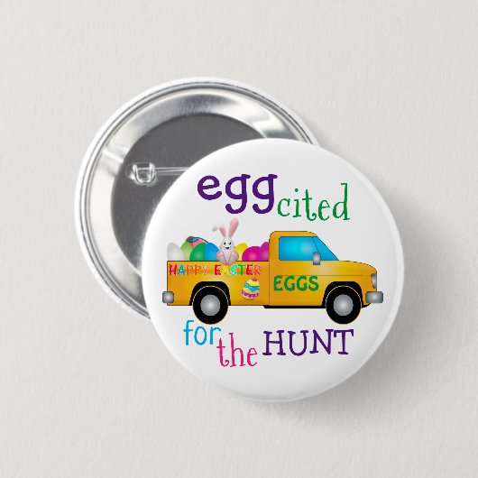イースターバニートラックボタン狩りのために引用された卵 缶バッジ (正面&裏面)
