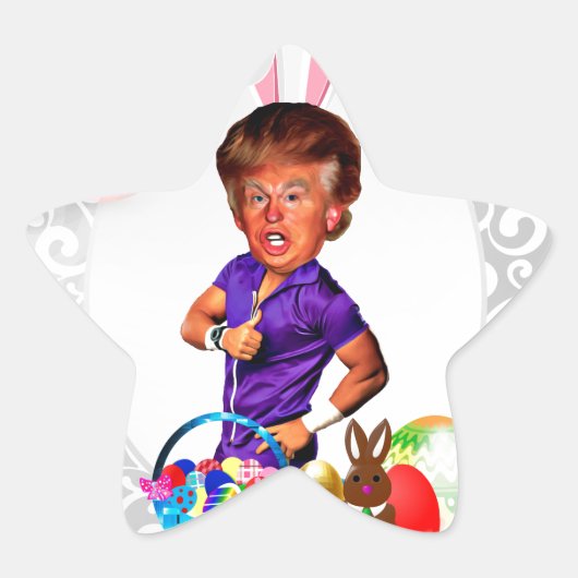 イースターバニードナルドトランプ 星シール (正面)