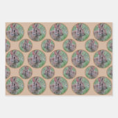 イースターバニーニュートラル水玉模様パーソナライズされた ラッピングペーパーシート (正面)