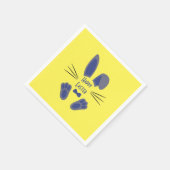 イースターバニーハッピーイースターブルーとイエロー スタンダードカクテルナプキン