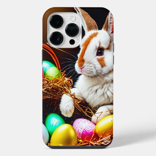 イースターバニーバスケットと卵 iPhoneケース (裏面)