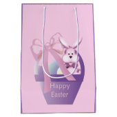 イースターバニーバスケットガールメド ミディアムペーパーバッグ (裏面)