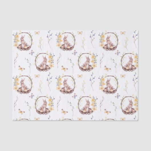 イースターバニーバスケットティッシュペーパー 薄葉紙 (正面)