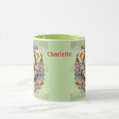 イースターバニーバスケット春の花名の追加 マグカップ (中央)